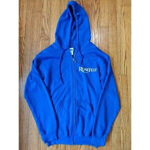 RuneScape Runefest OSRS Hoodie Event Staff Item Dragonslayer Size Small Blue